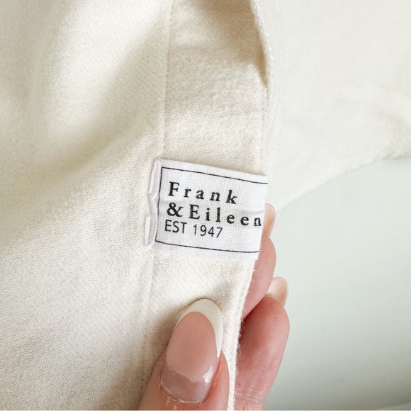 Frank & Eileen Eileen Relaxed Button-Up Shirt in White Flannel - Picture 6 of 10
